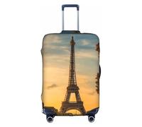 eiffel tower paris autumn Print Decorative Travel Luggage Cover Concealed Zipper Suitcases Anti Scratch Dustproof, White, S