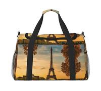 eiffel tower paris autumn Print Everyday Use Travel Duffle Bag Large Capacity Travel Bag Stylish Functional Bag, Black, One Size