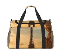 eiffel tower paris autumn Print Foldable Carry On Tote Large Capacity Hand Carry Bag for Airplane Weekend Getaways
