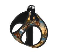 Eiffel Tower Paris Autumn Print Small Dog Cat Pet Leash Vest Harness, Reflective Vest For Outdoor Walk Hike