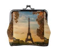Eiffel Tower Paris Autumn Printing Small Travel Kit Wallet, Compact Pouch For Camping Adventures And Fishing Trips, Black, One Size, Art Deco