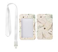 Eiffel Tower Paris Card Holder with White Lanyard, Lanyard Holder, Vertical Cards Protector for Office, Vertical ID Cards Protector for Work, Nurse Accessories Work Delivery Driver Accessories