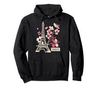 Eiffel Tower Paris Cherry Blossom Pullover Hoodie