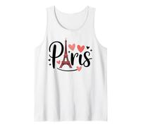 Eiffel Tower Paris Cute Hearts Romantic Graphic Tank Top