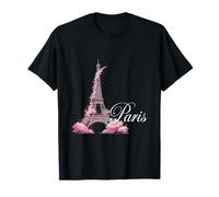Eiffel Tower Paris Design with Cherry Blossom Aesthetic T-Shirt