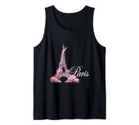 Eiffel Tower Paris Design with Cherry Blossom Aesthetic Tank Top