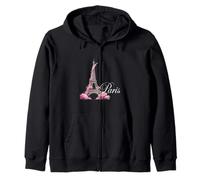 Eiffel Tower Paris Design With Cherry Blossom Aesthetic Zip Hoodie