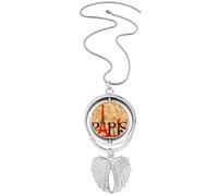 Eiffel Tower Paris France Country City Culture Pendant Angel Wings Rotating Necklace Jewelry