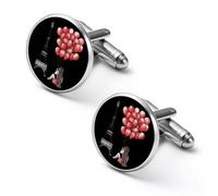 Eiffel Tower Paris France Shirt Cufflinks Round Cuff Links Classic Shirt Studs Jewelry Gifts for Wedding Business