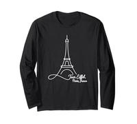 Eiffel Tower, Paris, France Signature Line Art - Souvenir Long Sleeve T-Shirt
