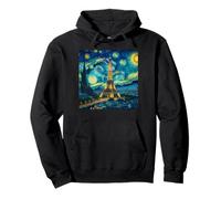 Eiffel Tower Paris France Starry Night Vincent va Gogh Pullover Hoodie