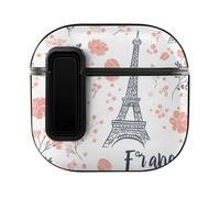 Eiffel Tower Paris French Macarons Hard Shell Case Skin Accessories Cover with Secure Lock Clip Compatible with AirPods 4