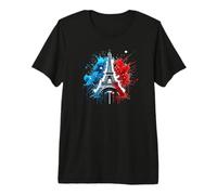 Eiffel Tower: Paris Icon Revisited in Street Art Key Premium T-Shirt
