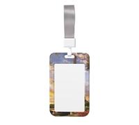 Eiffel Tower Paris ID Badge Holders with Lanyard Vertical Plastic Card Case with Clear Window Waterproof ID Card Protector Work Badge Sleeve for Nurses Teachers Office