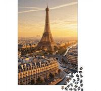 Eiffel Tower Paris Jigsaw Puzzle for Game 1000 Pieces Beginners Puzzle Starters Anxiety Relief Secret Santa Gift 52x38cm/1000pcs