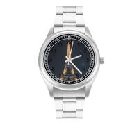 Eiffel Tower Paris Mens Watches Print Analog Quartz Watch Business Wristwatch Casual