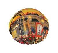 Eiffel Tower Paris Multi-Scene And Multi-Purpose Shower Spa Double-Layer Waterproof Shower Cap And Cooking Cap, Suitable For Adults, Children And Men And Women.