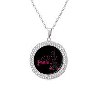 Eiffel Tower Paris Necklace for Women Adjustable Jewelry Pendant for Mom Wife Girlfriend Gifts Silver-style