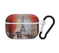 Eiffel Tower Paris Painting for Airpod Pro Case Cover Hard Shell Full Drop Protection Cover with Keychain Compatible with AirPod Pro 2nd/1st Generation, Front LED Visible,White