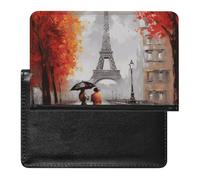 Eiffel Tower Paris Painting Passport Holder Slim Travel Wallet RFID Blocking Card Case Cover Passport Cover Protector Essentials with Credit Card Slots for Women/Men