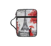 Eiffel Tower Paris Painting Print Bible Cover Lightweight Tablet Sleeve Durable Makeup Bag Pencil Case for Church School Travel