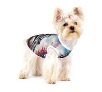 Eiffel Tower Paris Painting print Tshirts for Small Dogs Dog's Fashion Shirt Breathable Sleeveless Shirts for Small Dogs