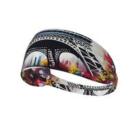 Eiffel Tower Paris Painting Sports Headband For Men Women Tennis Sweat Band For Workout Sports Headbands Elastic For Running