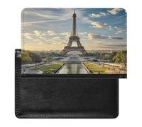 Eiffel Tower Paris Passport Holder with Card Slots Portable Passport Cover Compact Waterproof Passports Protector