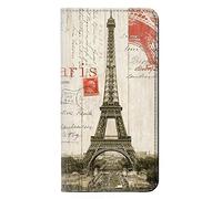 Eiffel Tower Paris Postcard PU Leather Flip Case Cover For LG V30, LG V30 Plus, LG V30S ThinQ, LG V35, LG V35 ThinQ