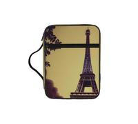 Eiffel Tower Paris Print Bible Cover Lightweight Tablet Sleeve Durable Makeup Bag Pencil Case for Church School Travel