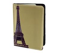 Eiffel Tower Paris print Travel Wallet Passport Holder Case for Family Leather Passport Cover for Men Women, Black, One Size