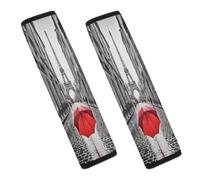 Eiffel Tower Paris Red Umbrella Car Seat Belt Cover Soft Comfortable Shoulder Seatbelt Pads Cover Seat Belt Pad for Suitable for Car Interior Accessorie