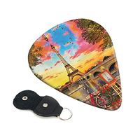 Eiffel Tower Paris Set Of 6 Guitar Plectrums For Acoustic Guitar, Electric Guitar, Bass, Ukulele - Thin, Medium And Thick.