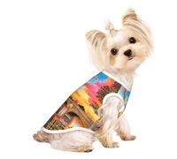 Eiffel Tower Paris Small Dog Pet Clothes, Breathable Lightweight Soft Vest, Exquisite Personality Appearance.Good Warmth Retention.