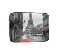 Eiffel Tower Paris Street Red Umbrella Pattern Laptop Sleeve 15 Inch Shockproof Protective Notebook Case Travel Laptop Bag for Men Women