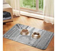 Eiffel Tower Paris Street Red Umbrella print PU Leather Feeding Mat for Dogs Cats Pet Food Mat Absorbent Non-Slip Rubber Bottom