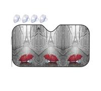 Eiffel Tower Paris Street Red Umbrella Printing Upgrade Car Windshield Sun Shade Protect Car From Sun Rays Heat Damage,Vehicle Accessories