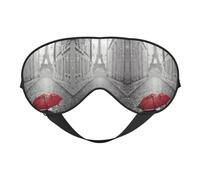 Eiffel Tower Paris Street Red Umbrella Printing Versatile Rest Helper, Soft Sleep Eye Mask Double-Sided for Yoga,Camping,Soft Sleep Eye Mask