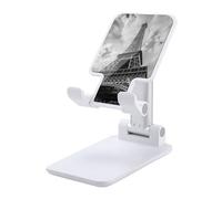 Eiffel Tower Paris White And Black Plastic Phone Stand Foldable Cellphone Holder for Desk Adjustable Accessories