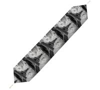 Eiffel Tower Paris White And Black Table Runners for Dining Table Decor Long Tablecloth for Birthday Wedding Party