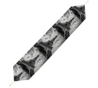 Eiffel Tower Paris White And Black Table Runners for Dining Table Decor Long Tablecloth for Birthday Wedding Party