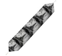 Eiffel Tower Paris White And Black Table Runners for Dining Table Decor Long Tablecloth for Birthday Wedding Party