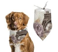 Eiffel Tower Pet Scarf Exquisite Fashion Dog Bandanas Breathable Triangle Cat Dogs Bibs Scarf for Dog Bandana for Small Medium Large Kerchief