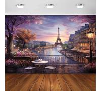 Eiffel Tower Photography Backdrop Colorful Sky Clouds City Garden Birthday Decor Cake Smash Photo Studio Background Poster 300x200cm