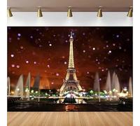 Eiffel Tower Photography Backdrop Night Scene Romantic Banner For Party Interior Decor Background For Portrait Shooting Poster 300x200CM