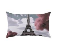 Eiffel Tower Pillow Cases for Sofa, Super Soft Plush Pillow Cover with Zipper, Luxury Cozy Pillow Shams for All Seasons, Lightweight Pillowcases for Bedroom, 12" X 20"
