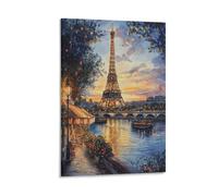 Eiffel Tower Poster Artwork Giclee Canvas Prints Modern Wall Art Picture Wall Hanging for Dining Room Kitchen Home Office Decor 12x18inch(30x45cm)