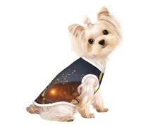 Eiffel Tower Print Dog Shirt Summer Pet T-Shirts Stretchy Cats Dogs Tee Shirt Sleeveless Tank Top Dog Vest