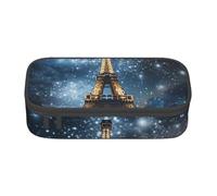 Eiffel Tower Print Fashionable Functional Pencil Case Convenient Daily Use Storage Makeup Toiletries