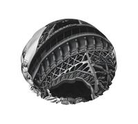 Eiffel Tower Print Shower Cap - Reusable, Double Layer, Hotel Travel Essentials, Salon Shower Hat Accessories L